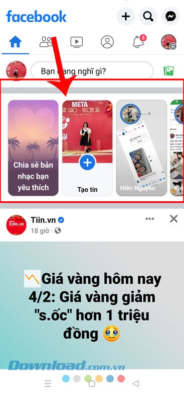 Nhấn vào xem bản tin mà bạn muốn ẩn đi.