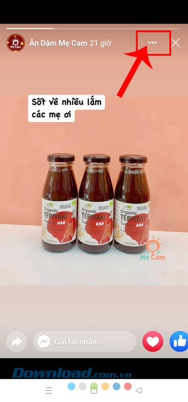 Chạm vào biểu tượng dấu ba chấm