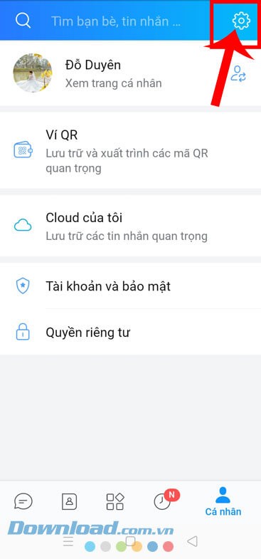 Nhấn vào biểu tượng hình răng cưa