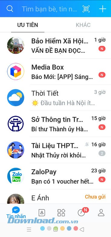 Giao diện tăng kích cỡ chữ