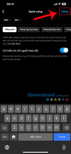 them danh xung vao bio Instagram 6*423447