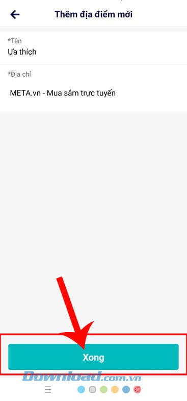 Chạm vào nút Xong.