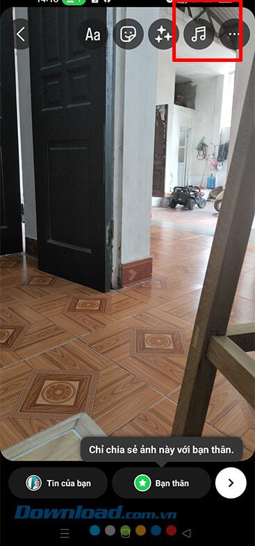 Chạm vào biểu tượng nốt nhạc