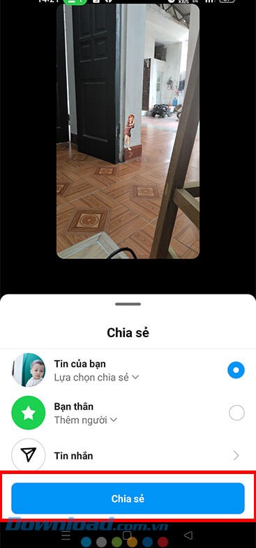 Chạm vào nút Chia sẻ