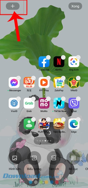 Ấn vào biểu tượng dấu