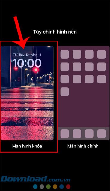 Nhấn vào mục Màn hình khóa