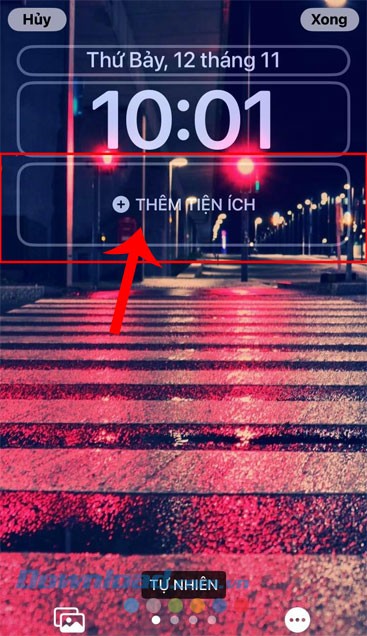 Ấn vào mục Thêm tiện ích