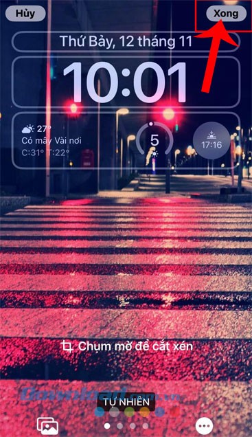 Nhấn vào nút Xong