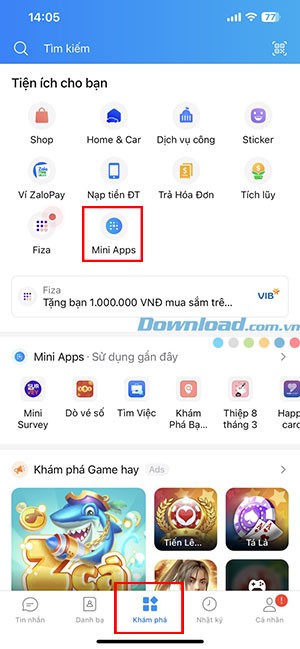Hướng dẫn thu nhỏ Mini Apps trên Zalo | Zalo Mini Apps