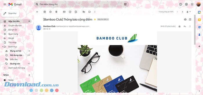 Hội viên Bamboo Club sẽ nhận được thông báo tích điểm bổ sung thành công thông qua email hoặc số điện thoại