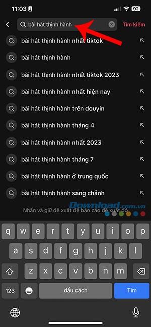 tim kiem bai hat thinh hanh tren TikTok 5*426453