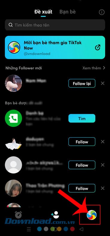 Ấn vào biểu tượng tài khoản