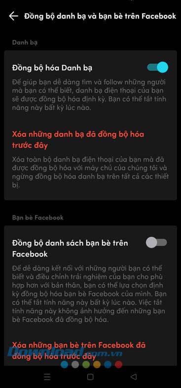Đã bật Đồng bộ danh bạ