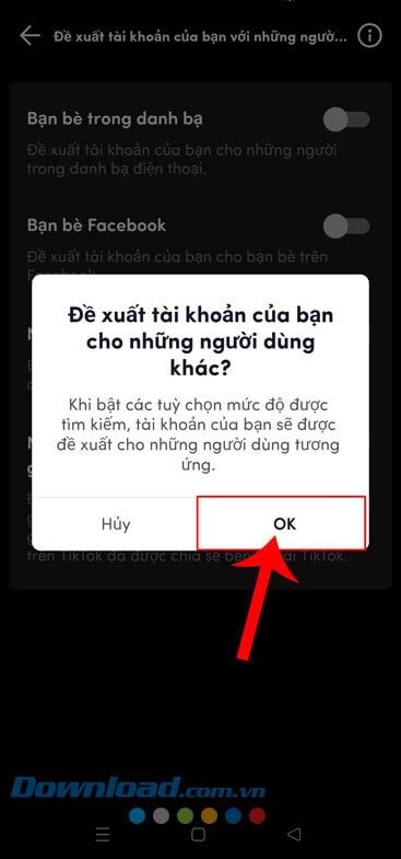 Nhấn vào nút OK