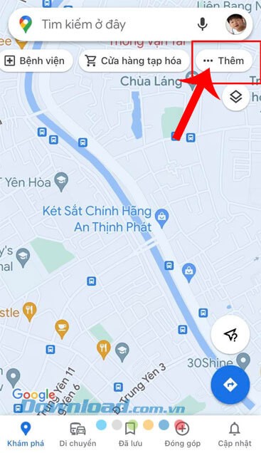 Ấn vào mục Thêm