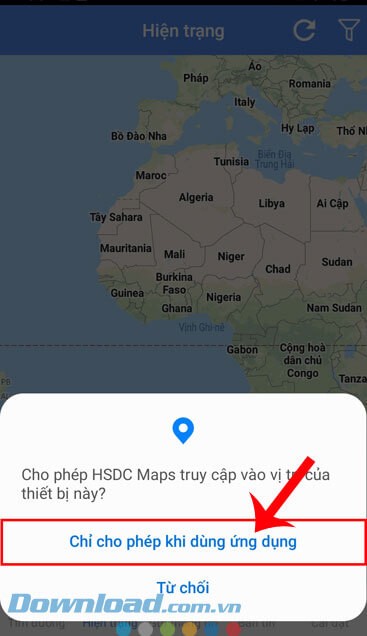 Cấp quyền truy cập vị trí trên ứng dụng