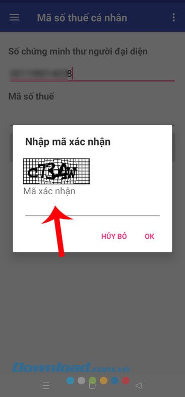 Điền mã xác nhận