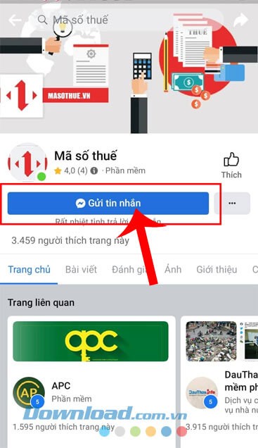 Chạm vào nút Gửi tin nhắn