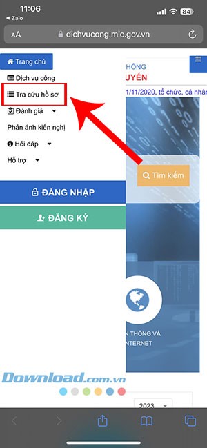 tra cuu tien do xu ly ho so tren Zalo 6*432261