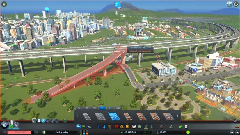 Ví dụ về hệ thống giao thông trong Cities Skylines