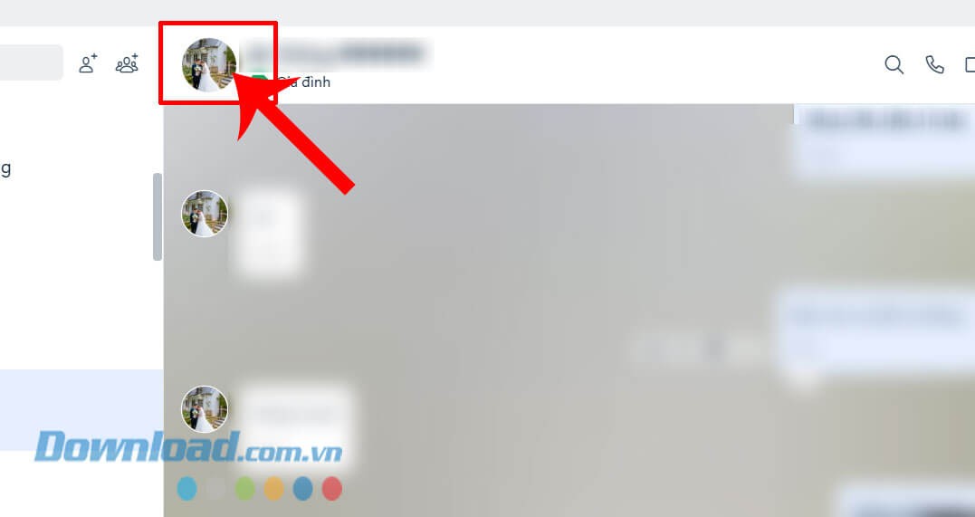 Nhấn vào biểu tượng ảnh đại diện