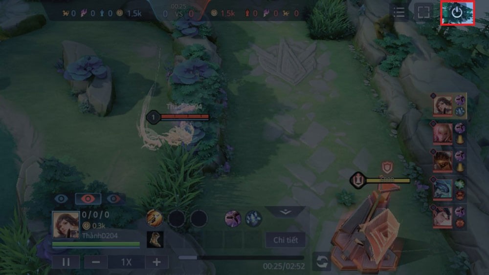 Nhấn vào biểu tượng Thoát