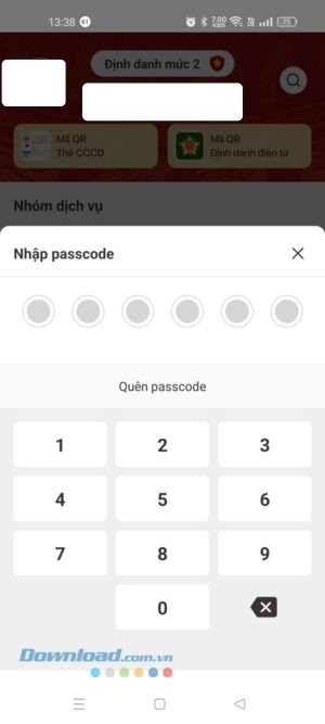 Nhập mã passcode