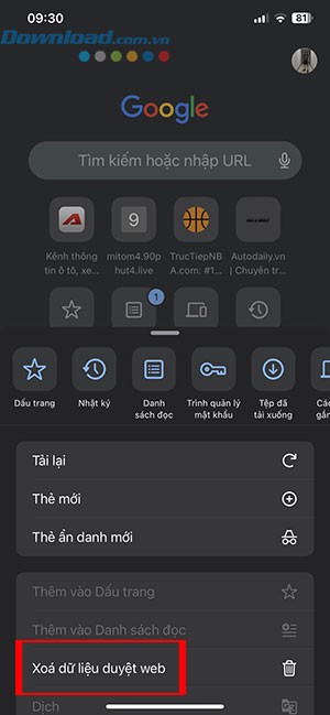 xoa lich su Google 9*414543