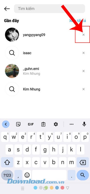 Chạm vào biểu tượng