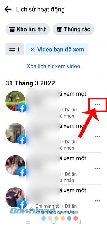 Ấn vào biểu tượng dấu ba chấm
