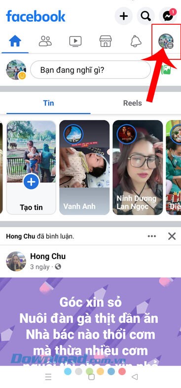 Chạm vào biểu tượng dấu ba chấm
