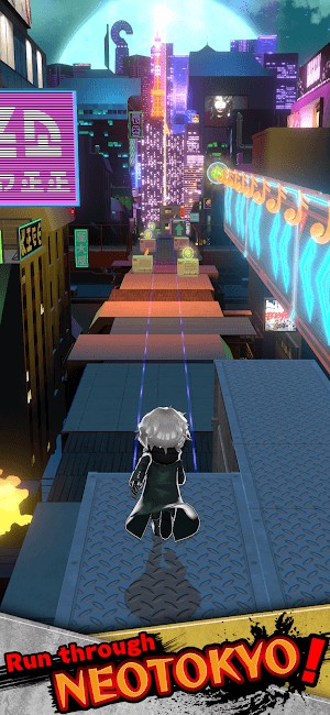 Chạy trong thành phố Tokyo ngập ánh đèn neon