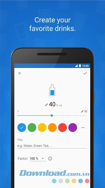Thiết lập lượng nước cần uống theo nhu cầu với Hydro Coach