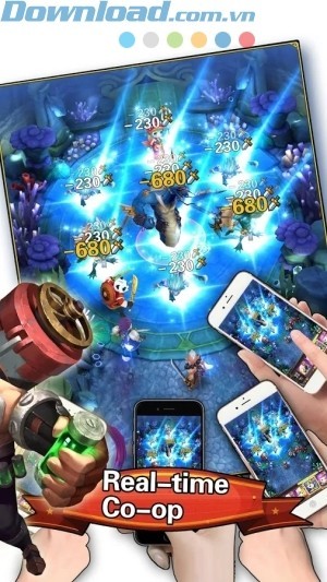 Phối hợp cùng những người chơi khác trong các trận đấu co-op thời gian thực