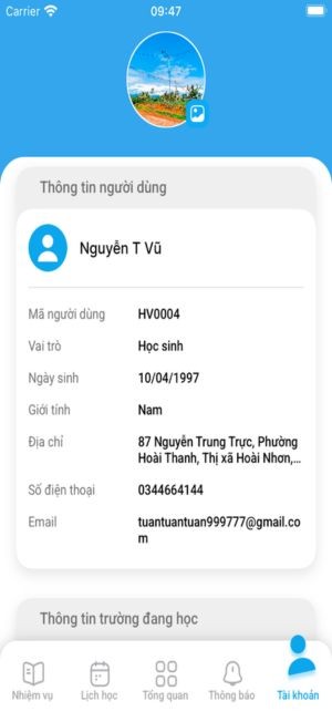 Thông tin người dùng