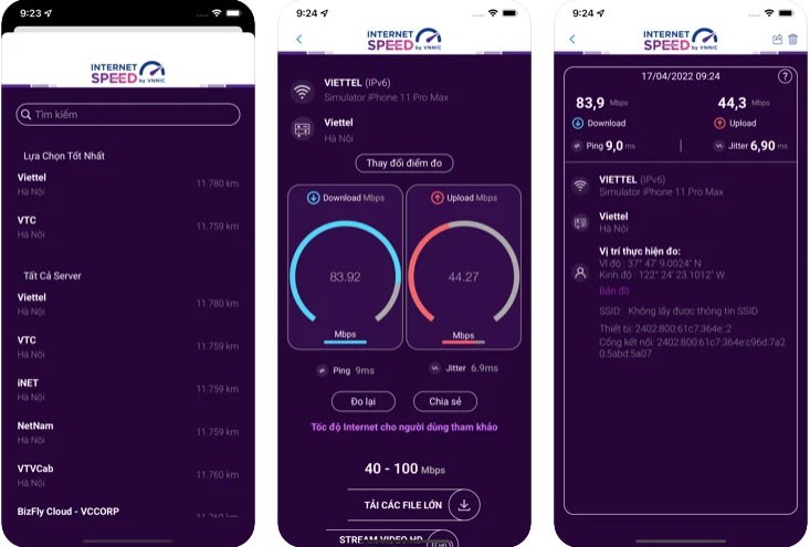 Công cụ đo và kiểm tra tốc độ mạng internet miễn phí của Cục thông tin