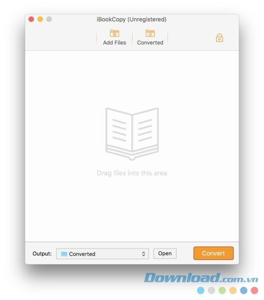 Giao diện màn hình iBook Copy cho Mac đơn giản và trực quan