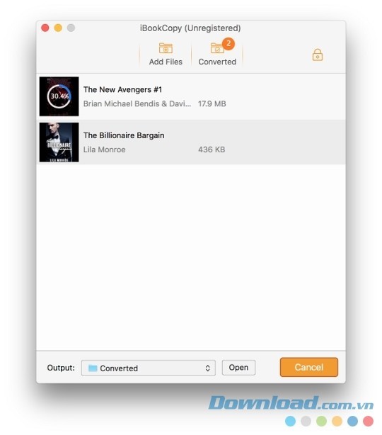 Xem lại và tìm kiếm sách vừa chuyển đổi nhanh chóng ngay trên cửa sổ chính