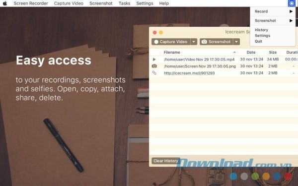 Dễ dàng kết nối mọi chức năng của Icecream Screen Recorder cho Mac