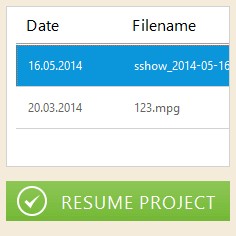 IceCream Slideshow Maker lưu lịch sử công việc