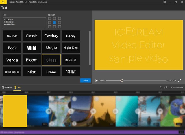 Chèn text vào video với khả năng tùy chỉnh đa dạng của Icecream Video Editor