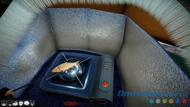 Nướng cá để có bữa ăn ngon lành trong game sinh tồn mới ICED cho máy tính