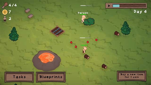 Thu thập và kết hợp các nguyên liệu thô để chế tạo công cụ