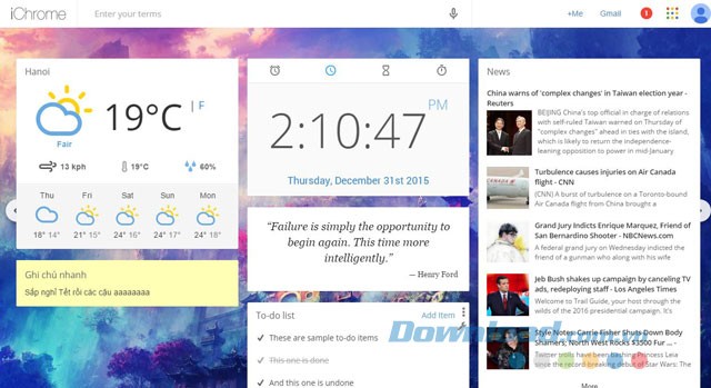 Tùy biến trang chủ theo ý thích cá nhân