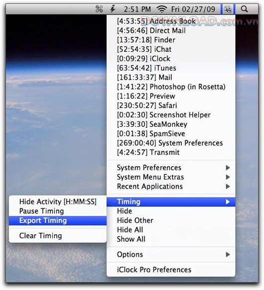 iClock Pro là một menubar clock tốt nhất