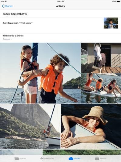 iCloud chia sẻ ảnh nhanh với bạn bè