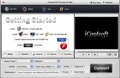 iCoolsoft FLV to MP3 Converter for Mac