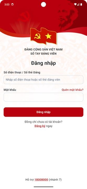 Giao diện đăng nhập