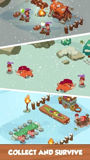 Icy Village là game sinh tồn, nơi bạn thu thập tài nguyên và sống sót