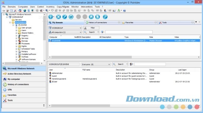 Giao diện IDEAL Administration 2018